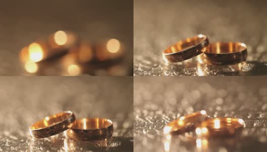黄金结婚戒指高清在线视频素材下载