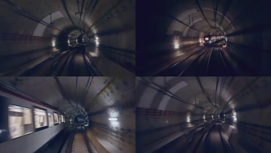 隧道速度地铁列车高清在线视频素材下载