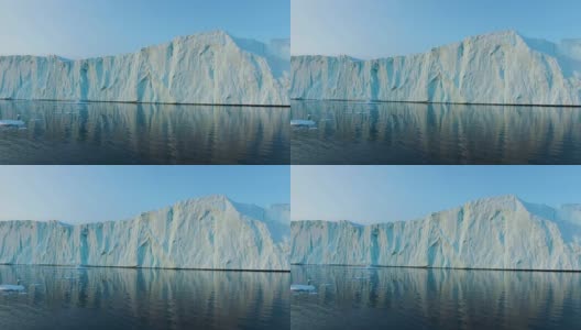 格陵兰岛北冰洋上的冰山融化入海高清在线视频素材下载