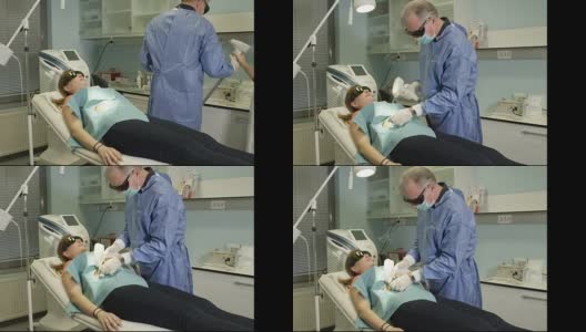 年轻女性患者，在皮肤科门诊摘除胎记高清在线视频素材下载