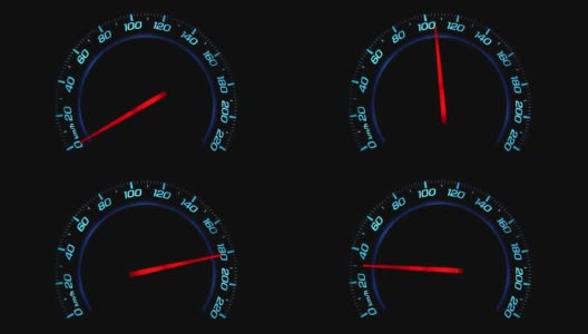 特写:汽车加速从零到220英里每小时高清在线视频素材下载