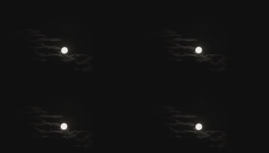 月亮被云遮住了一半，满月在云后面高清在线视频素材下载