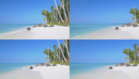 成年成熟的女人走在热带海滩碧绿的水加勒比海海高清在线视频素材下载