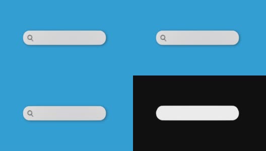 3d搜索按钮浏览器栏元素设计。4k动画与蓝色背景和阿尔法通道哑光组成。高清在线视频素材下载