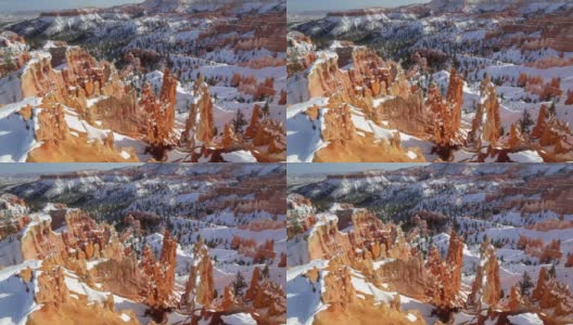 布莱斯峡谷国家公园冬季的胡毒杆菌高清在线视频素材下载