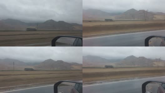 汽车在戈壁沙漠上行驶高清在线视频素材下载