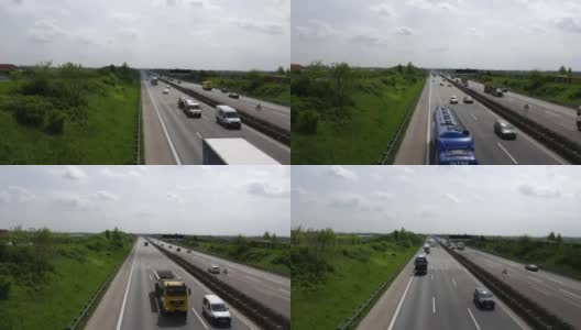 高速公路上的交通超级混乱高清在线视频素材下载