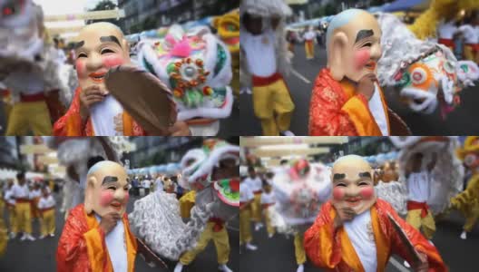 中国神在游行中表演高清在线视频素材下载