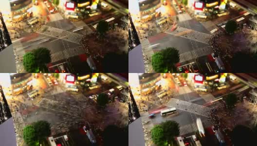 日本东京涩谷十字路口延时高清在线视频素材下载