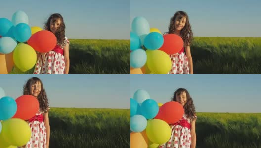 小孩子的情绪与气球高清在线视频素材下载