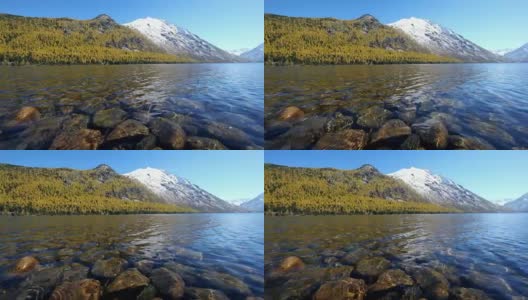 阿尔泰下多恩斯科湖底的石头高清在线视频素材下载