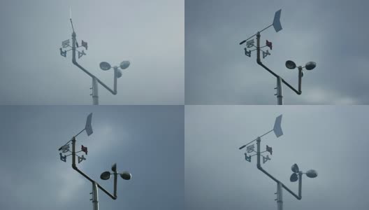 在风与雾的天气风向标的时间间隔拍摄高清在线视频素材下载