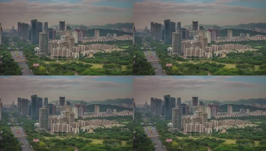 中国天光深圳城市自然屋顶全景4k时间流逝高清在线视频素材下载