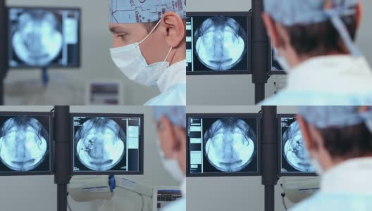 介入放射科医生进行手术高清在线视频素材下载