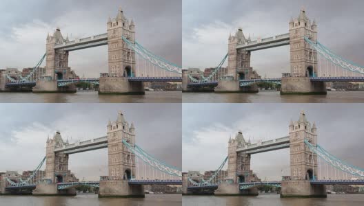 暮色中的伦敦塔桥高清在线视频素材下载