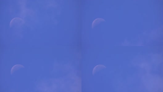 蓝色背景上的月亮高清在线视频素材下载