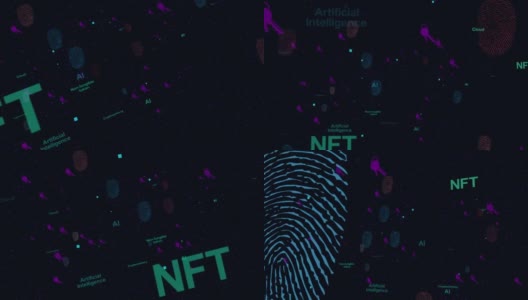 数字背景概念，nft，人工智能，加密货币高清在线视频素材下载