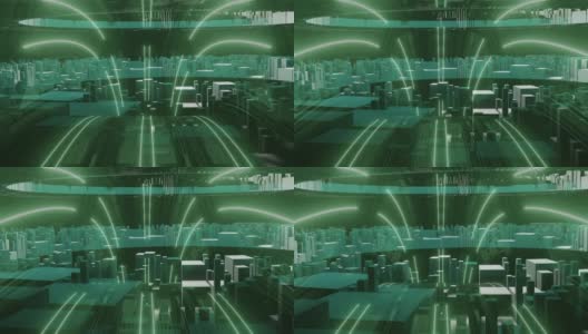 干净的未来外星科幻幻想的动画景观- 3d渲染高清在线视频素材下载