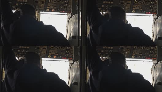 当代空中飞机飞行员驾驶直升机Avki高清在线视频素材下载