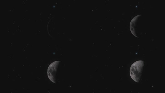 星夜中看到的月相概念v2高清在线视频素材下载