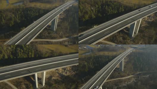 空中高清:倾斜和盘式高架桥交通高清在线视频素材下载