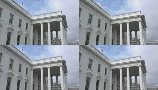 低角度的白宫北门廊入口高清在线视频素材下载