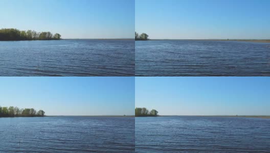 大湖或河流的全景图高清在线视频素材下载