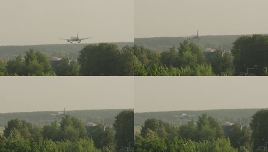 后视图的波音飞机降落在机场高清在线视频素材下载