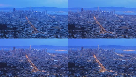 Day to night timelapse of San Francisco高清在线视频素材下载