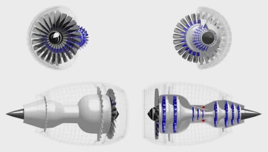 3D飞机/喷气发动机高清在线视频素材下载