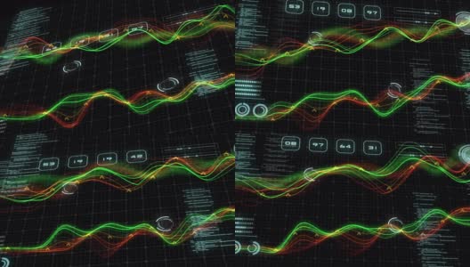 交易图形图形金融分析符号，金融投资技术分析技术，3D未来商业监控屏幕背景。数字加密货币的货币管理理念。高清在线视频素材下载
