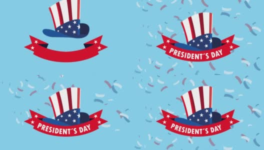 总统日庆典用缎带刻有美国国旗的字样高清在线视频素材下载