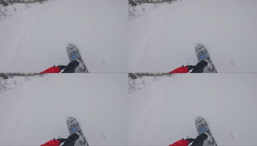 越野滑雪，做粉状转弯高清在线视频素材下载