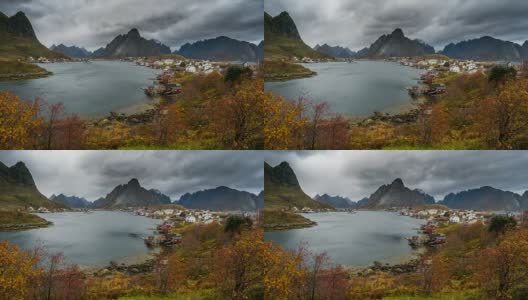 挪威罗浮敦岛美丽风景的时光流逝高清在线视频素材下载