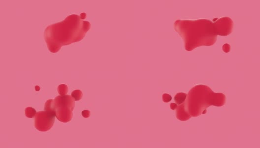 漂浮的粉红色液滴高清在线视频素材下载