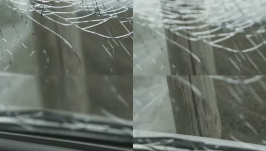一场车祸后挡风玻璃破裂高清在线视频素材下载