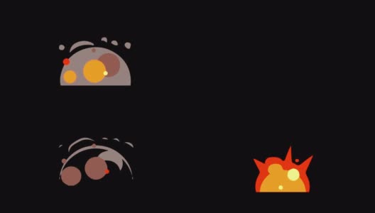 卡通火爆炸-火燃烧的动画-(苹果Prores 444 Alpha通道包括)-无限循环高清在线视频素材下载
