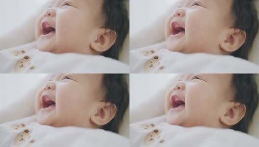 亚洲宝宝幸福欢笑。高清在线视频素材下载