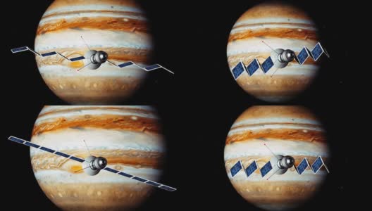 太空探测器飞向木星(3d渲染)高清在线视频素材下载