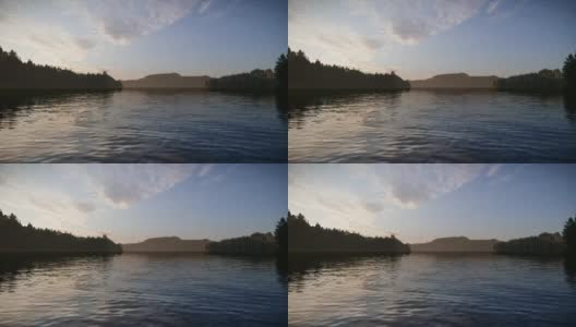 3D动画视频概述湖日落风景高清在线视频素材下载