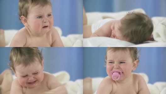 高清慢镜头:婴儿哭泣高清在线视频素材下载