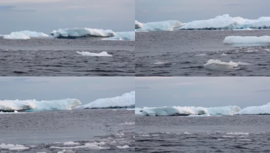 南极洲海中的大型冰山高清在线视频素材下载