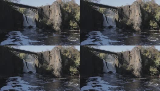 新泽西州帕特森市的帕塞伊克河大瀑布高清在线视频素材下载