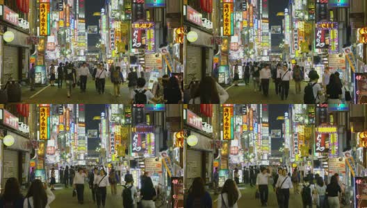 日本东京新宿五颜六色的标志高清在线视频素材下载