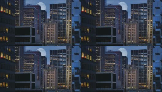 曼哈顿的夜晚天空高清在线视频素材下载