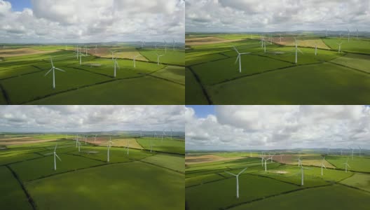 风力涡轮机领域在康沃尔- 4K高清在线视频素材下载