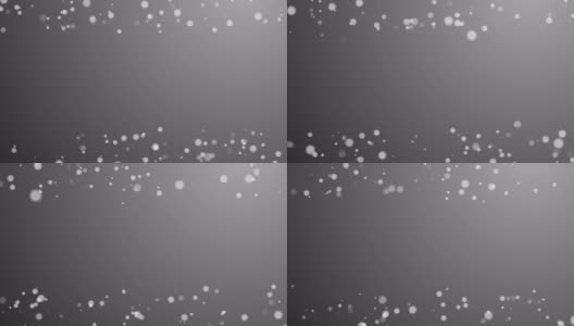 4K白色粒子运动在灰色背景。中间为文本留出空间。抽象的移动和无缝循环背景。运动图形和动画。高清在线视频素材下载