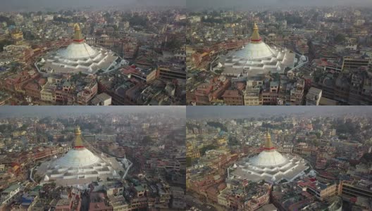 尼泊尔的Stupa Bodhnath katmandu - 2017年10月26日高清在线视频素材下载