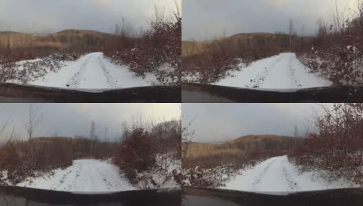越野车在喀尔巴阡的冬季旅行高清在线视频素材下载