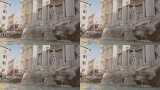 意大利，罗马，Palazzo Poly。特莱维喷泉，意大利，罗马高清在线视频素材下载